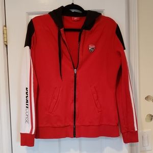 Womens red Ducati hooded sweatshirt